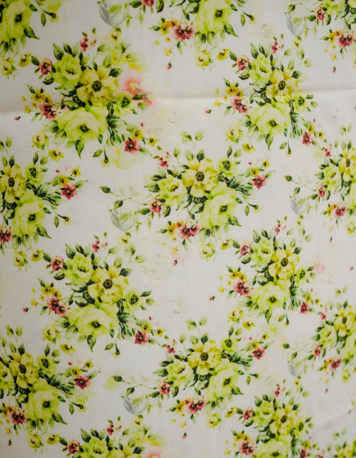 Minimal Florals 3 Pcs Kurta Set - Green