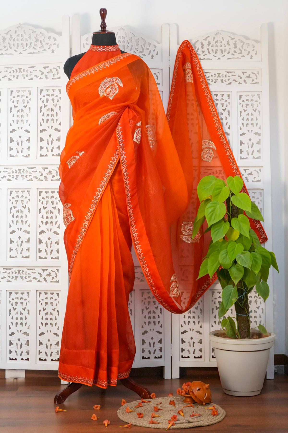 Sunset Ombré Paisley Saree