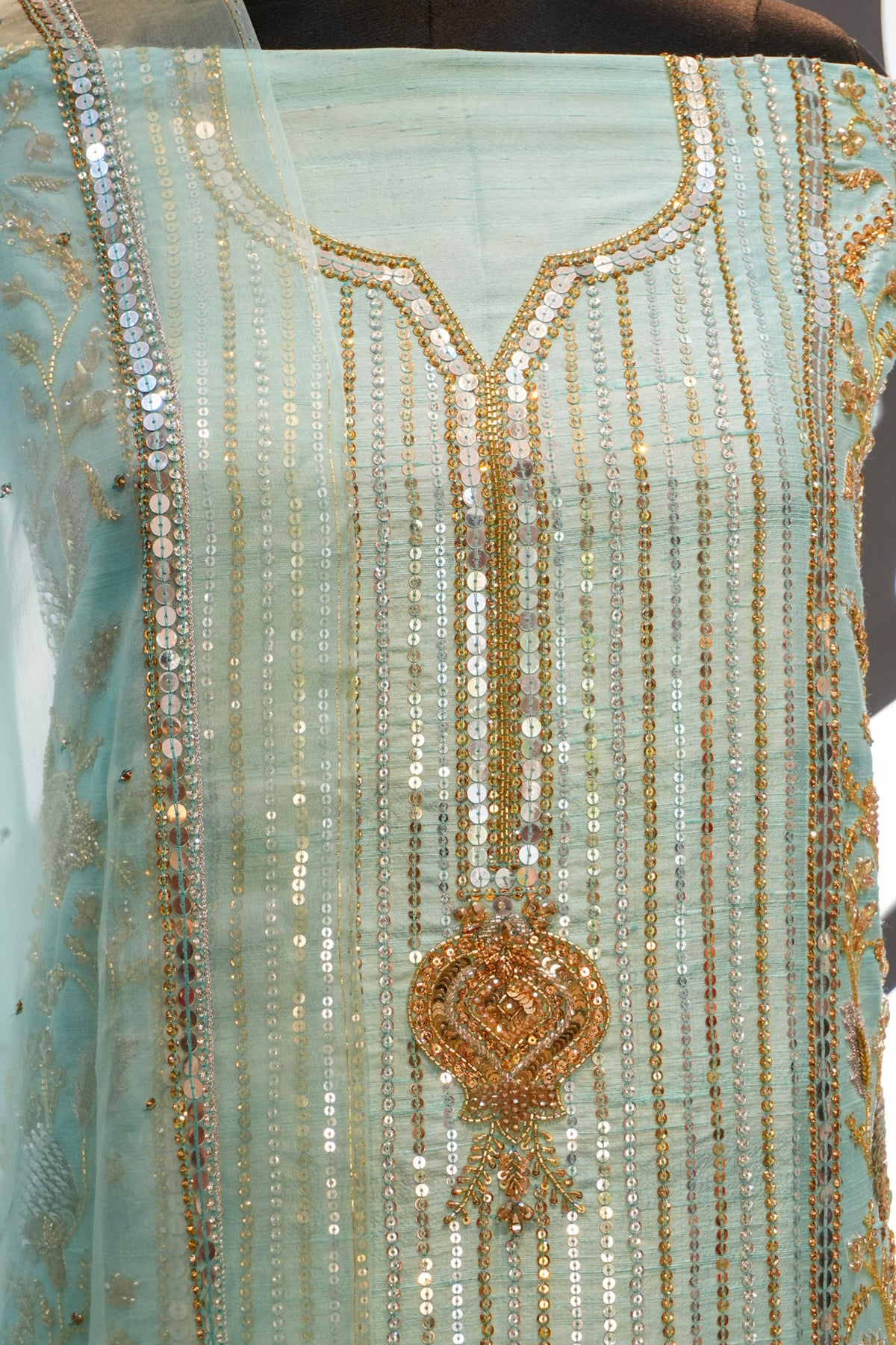 Pallavi Unstitched Three-Piece Set
