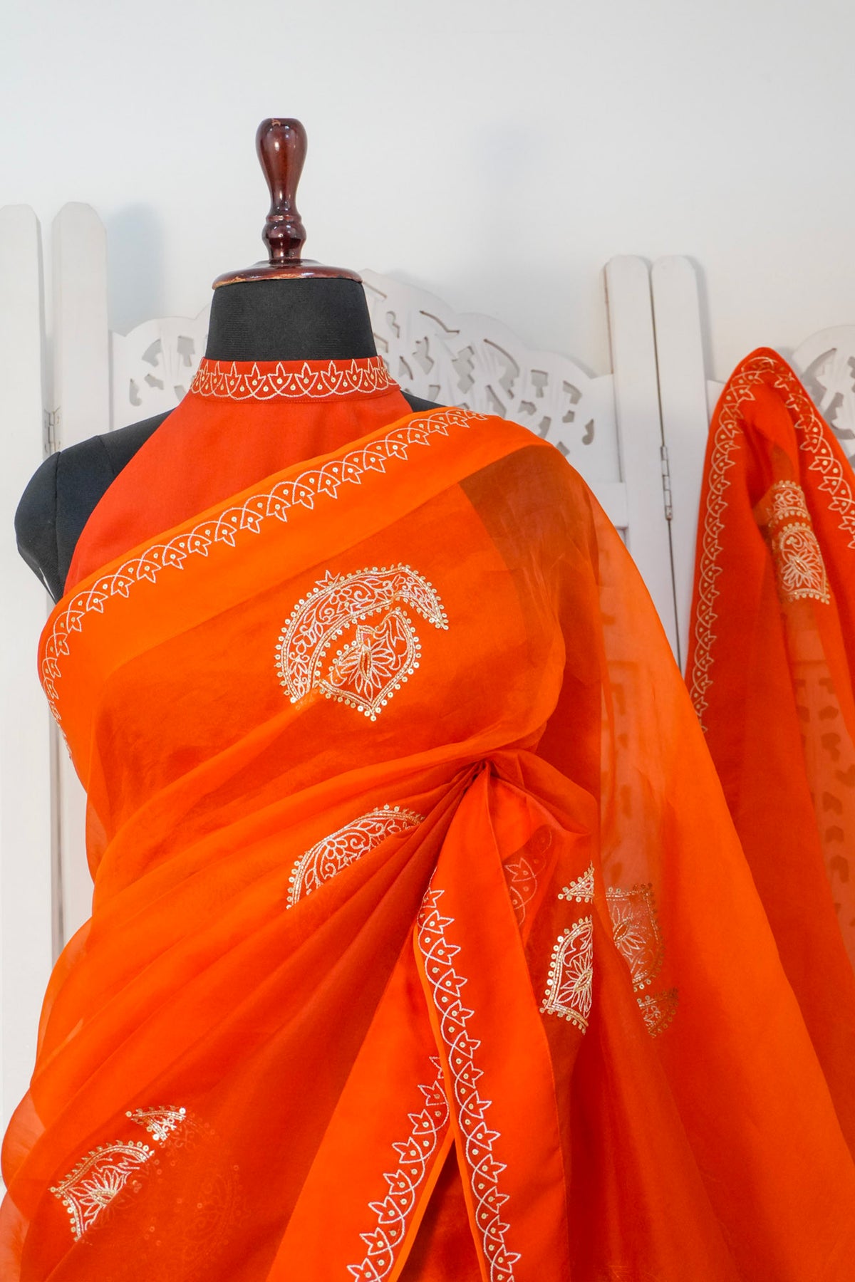 Sunset Ombré Paisley Saree