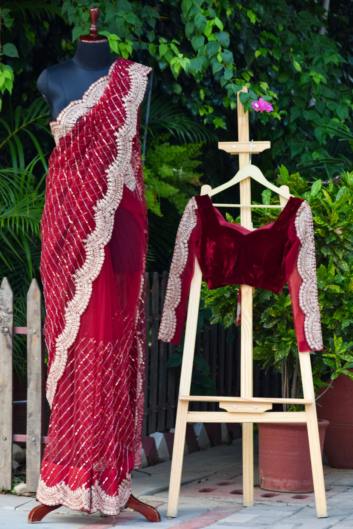 Ambari deep maroon saree