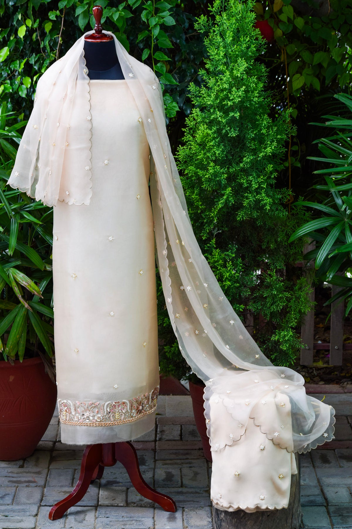Pastel Elegance Silk Organza Suit Set