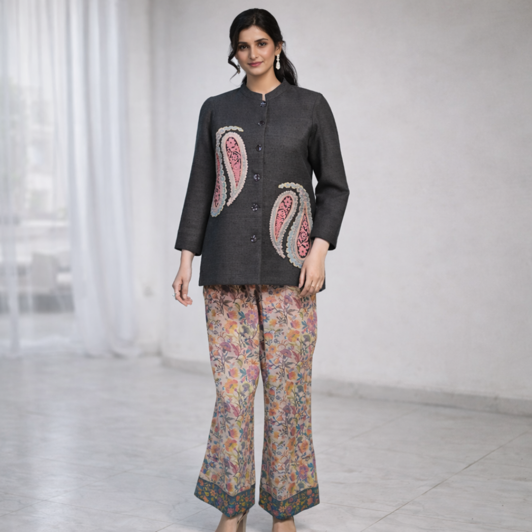 Matka Silk with Embroidery & Digital