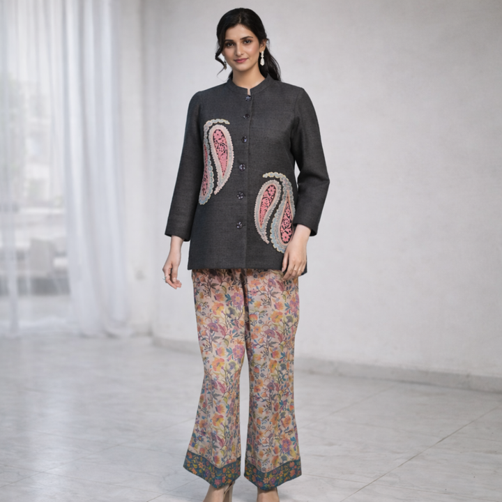 Matka Silk with Embroidery & Digital
