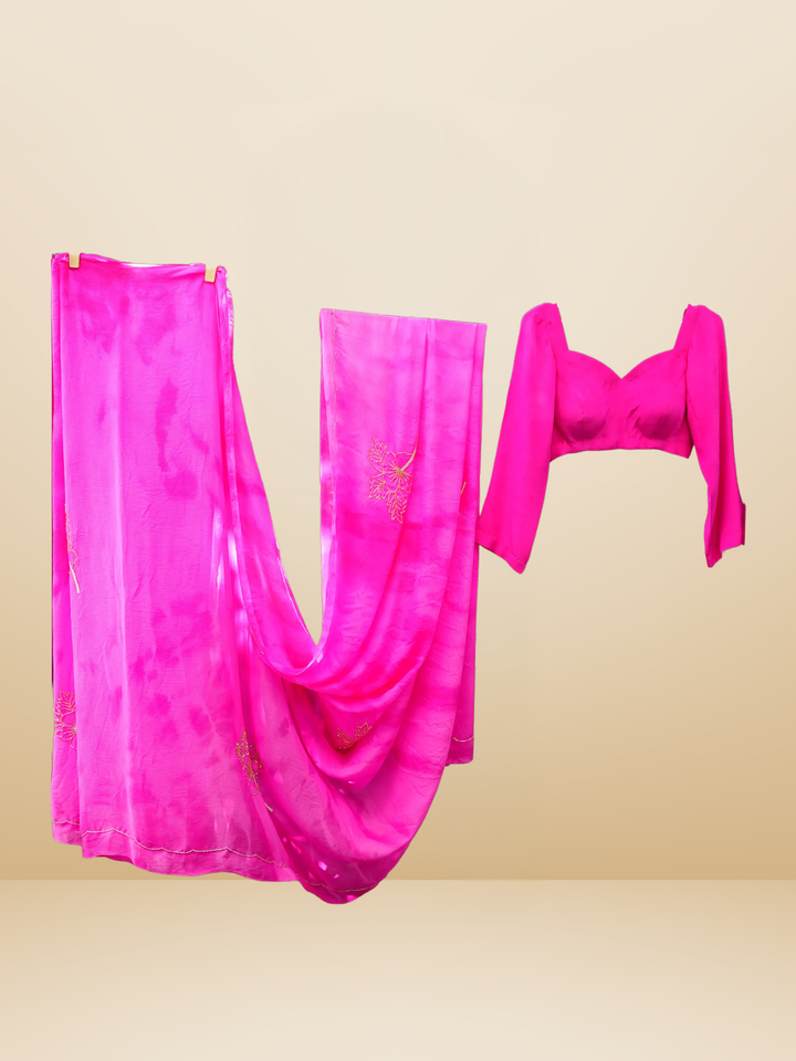 Chinnon saree,blouse-pure crepe