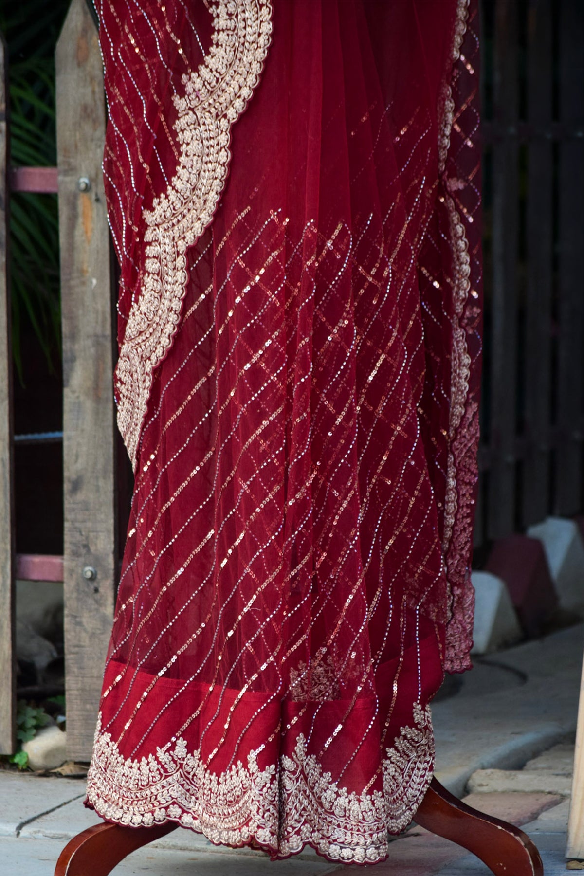 Ambari deep maroon saree