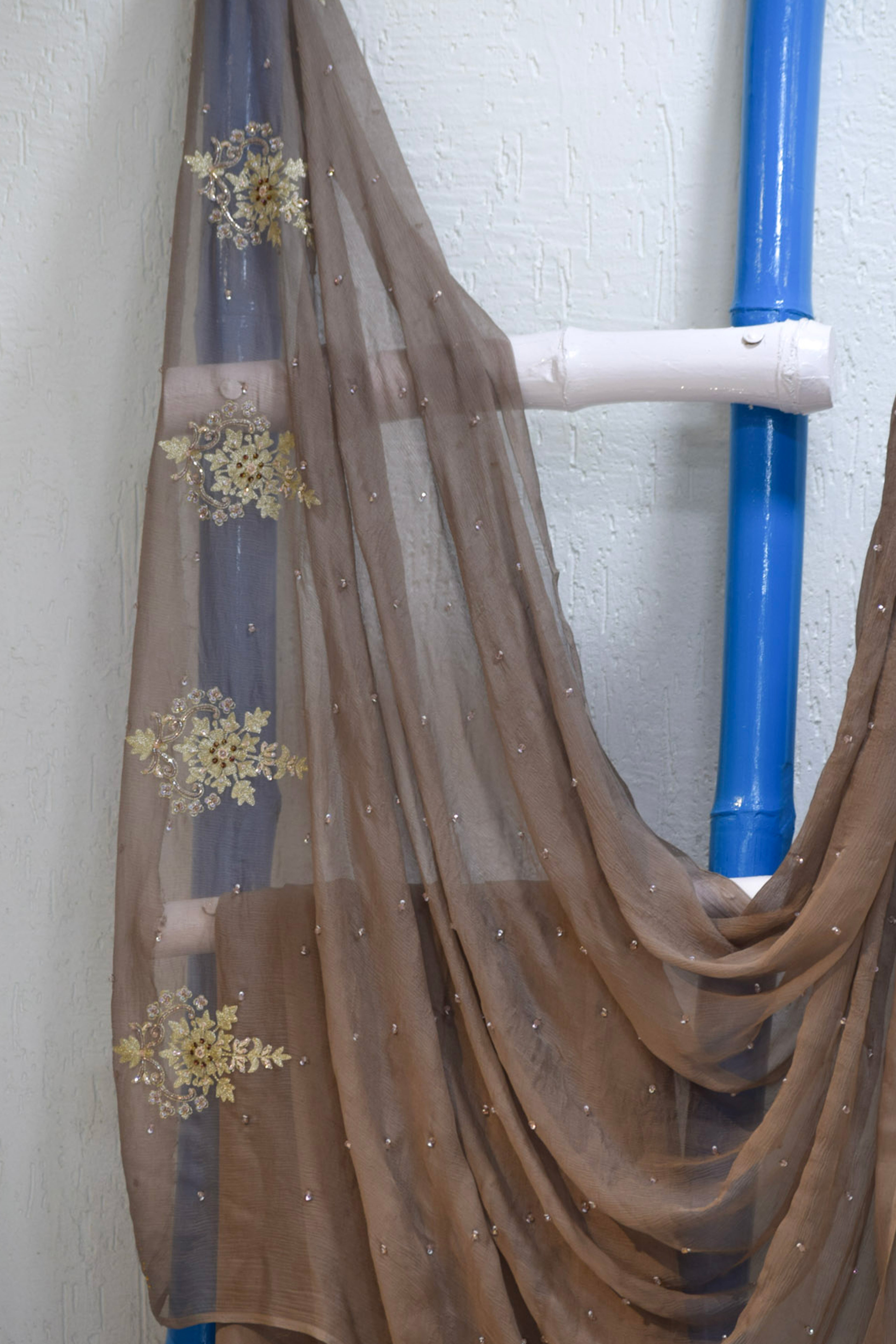 Mocha taupe Embroidered suits.