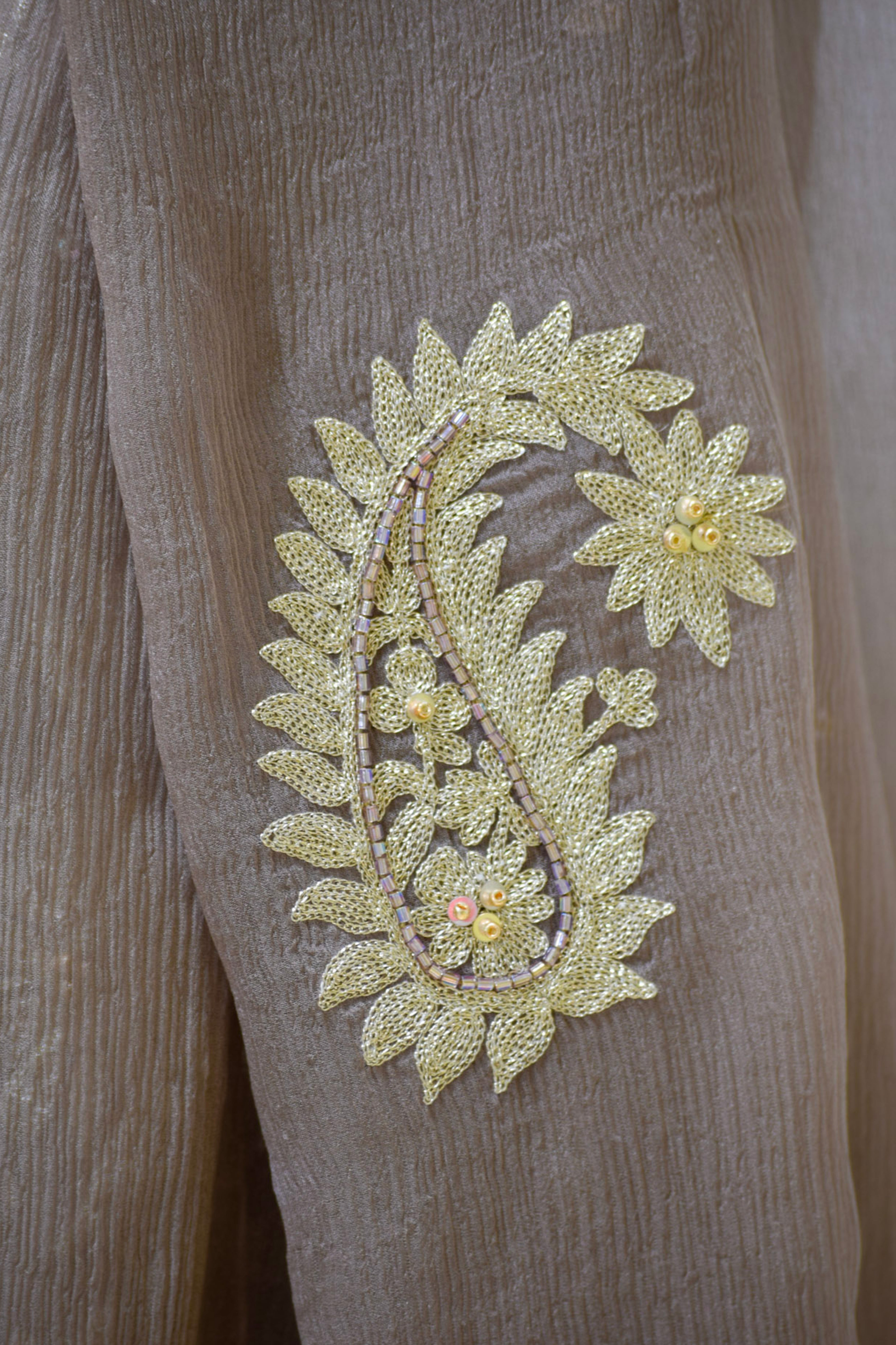 Mocha taupe Embroidered suits.