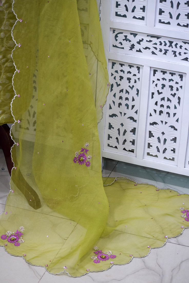 Banarasi Tissue three-piece Suit Set