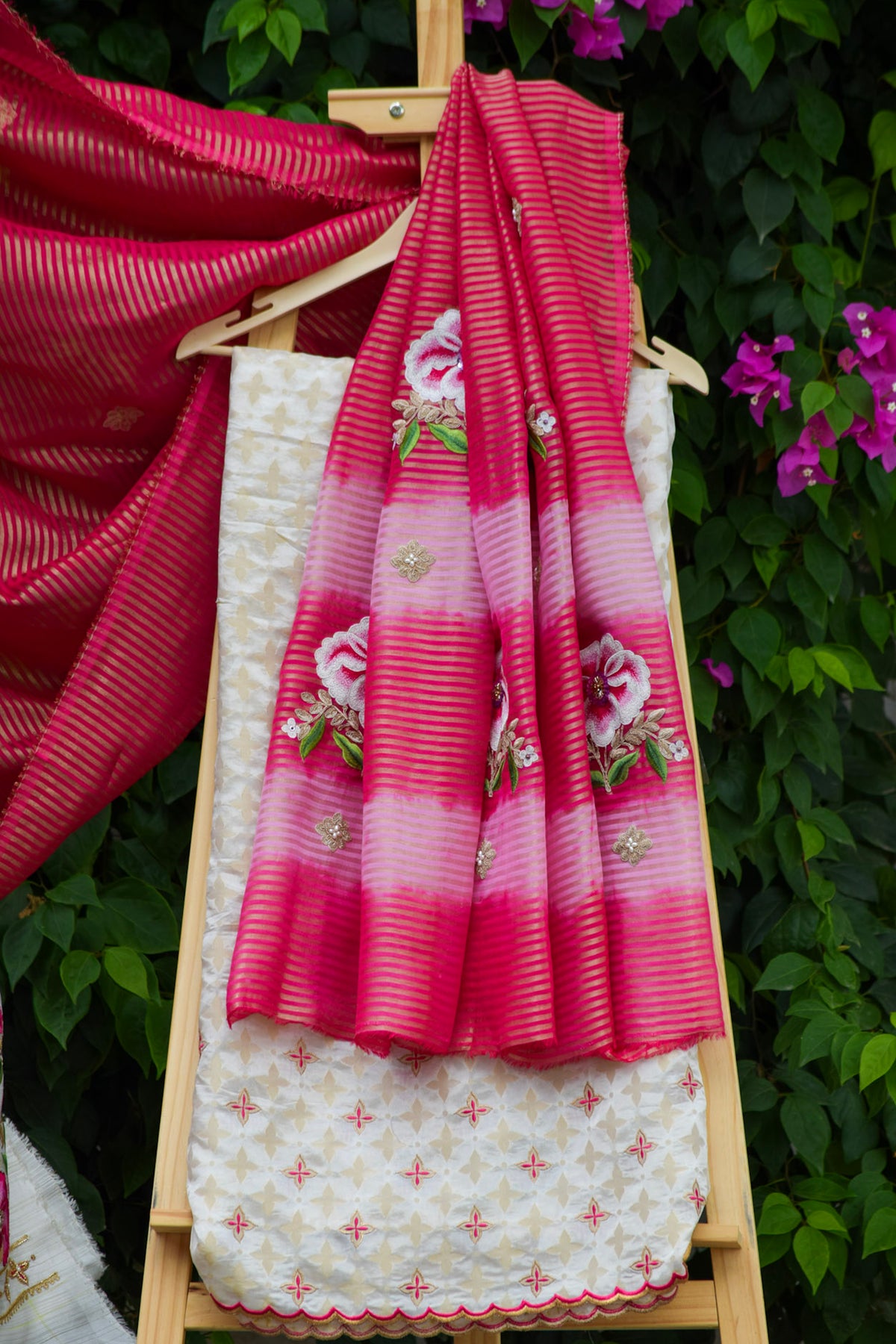 Phoolkari three-piece suit set