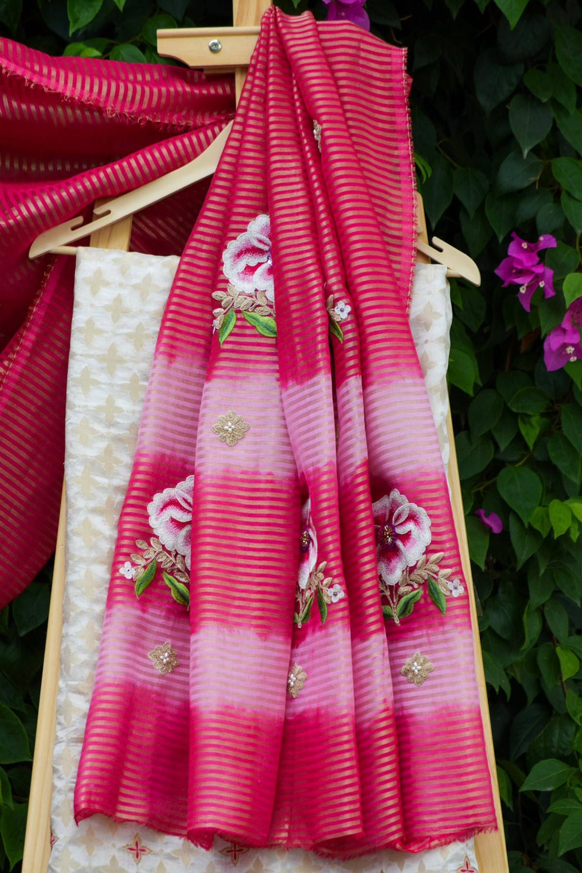 Phoolkari three-piece suit set