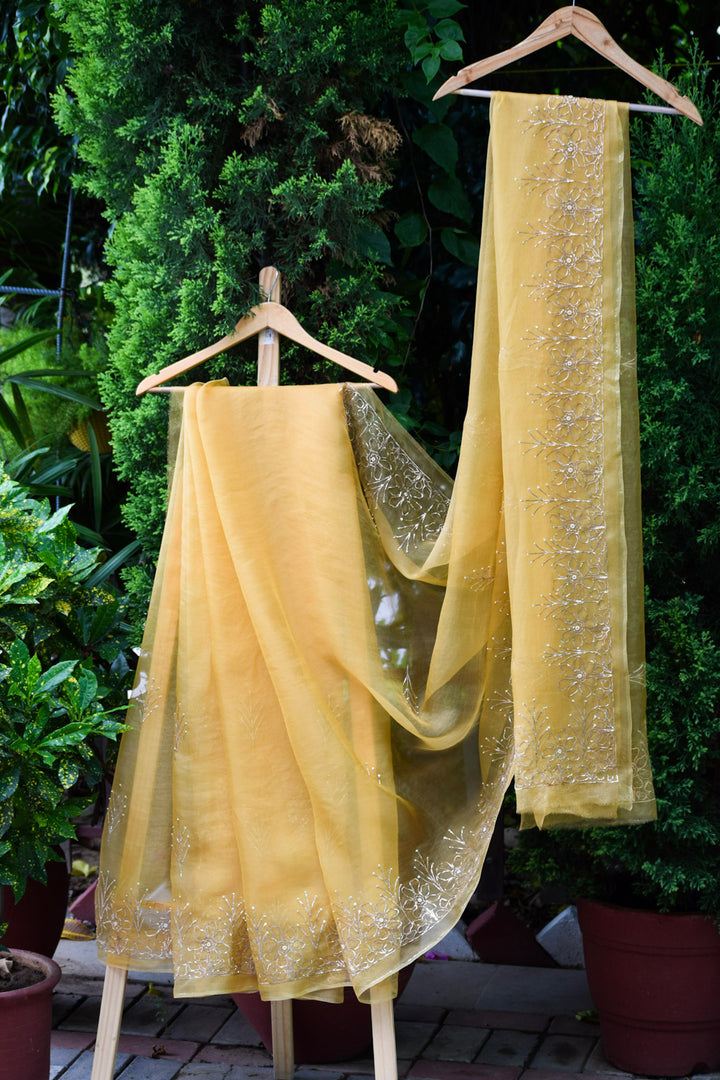 Vasundhara Gold Organza Saree