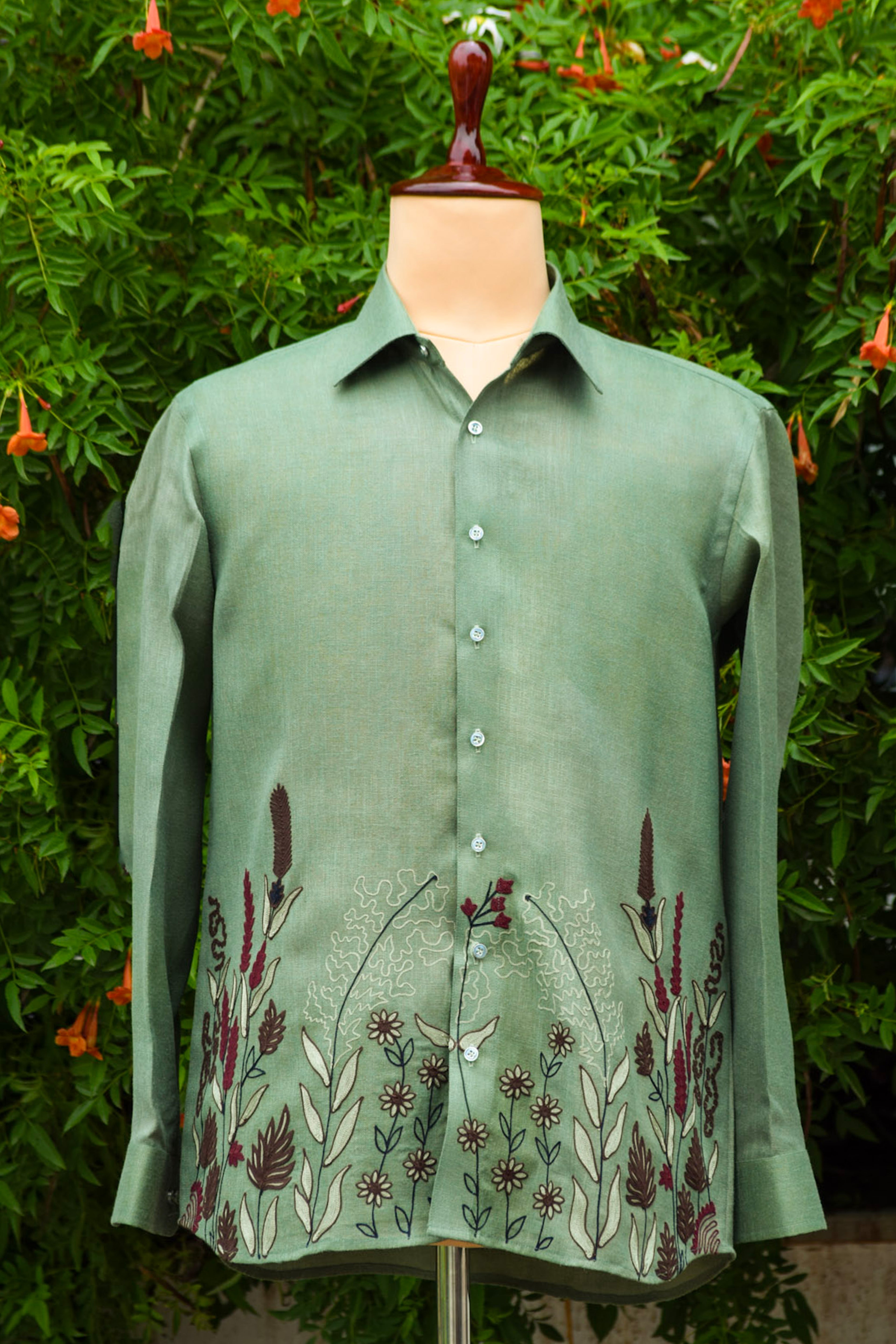 Olive Linen Shirt