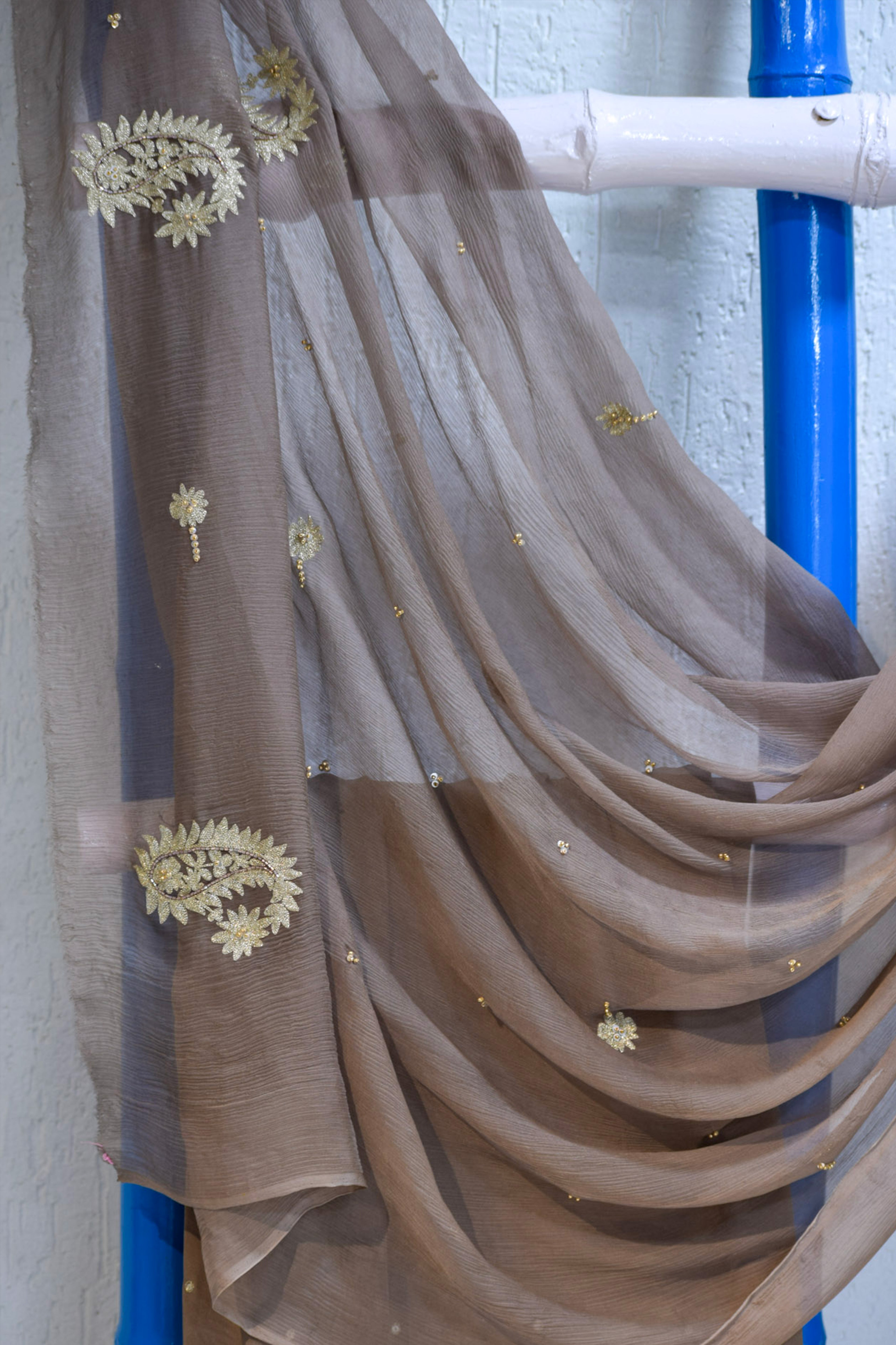Mocha taupe Embroidered suits.
