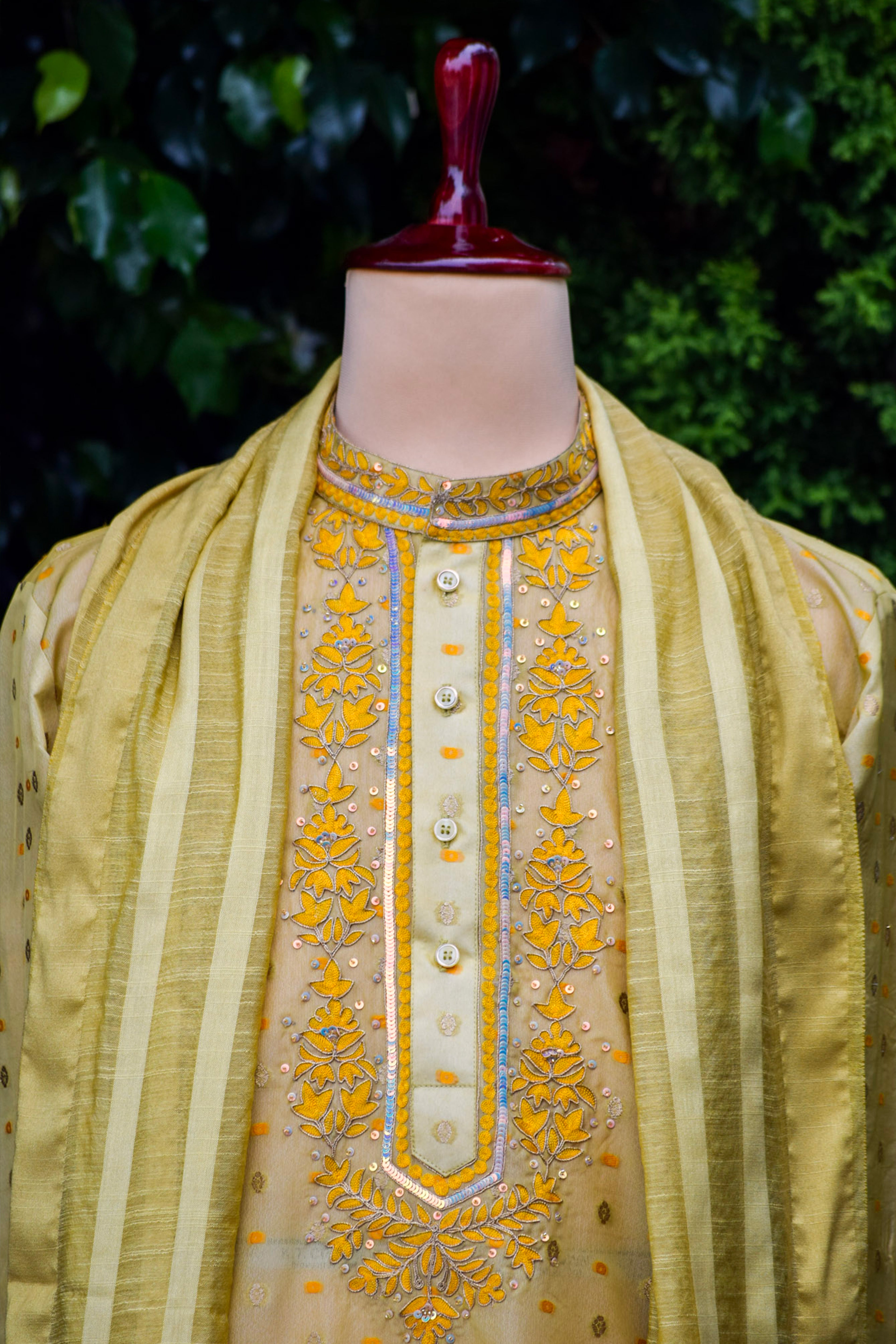 Marigold Kurta Set with Bhagalpuri Silk Dupatta