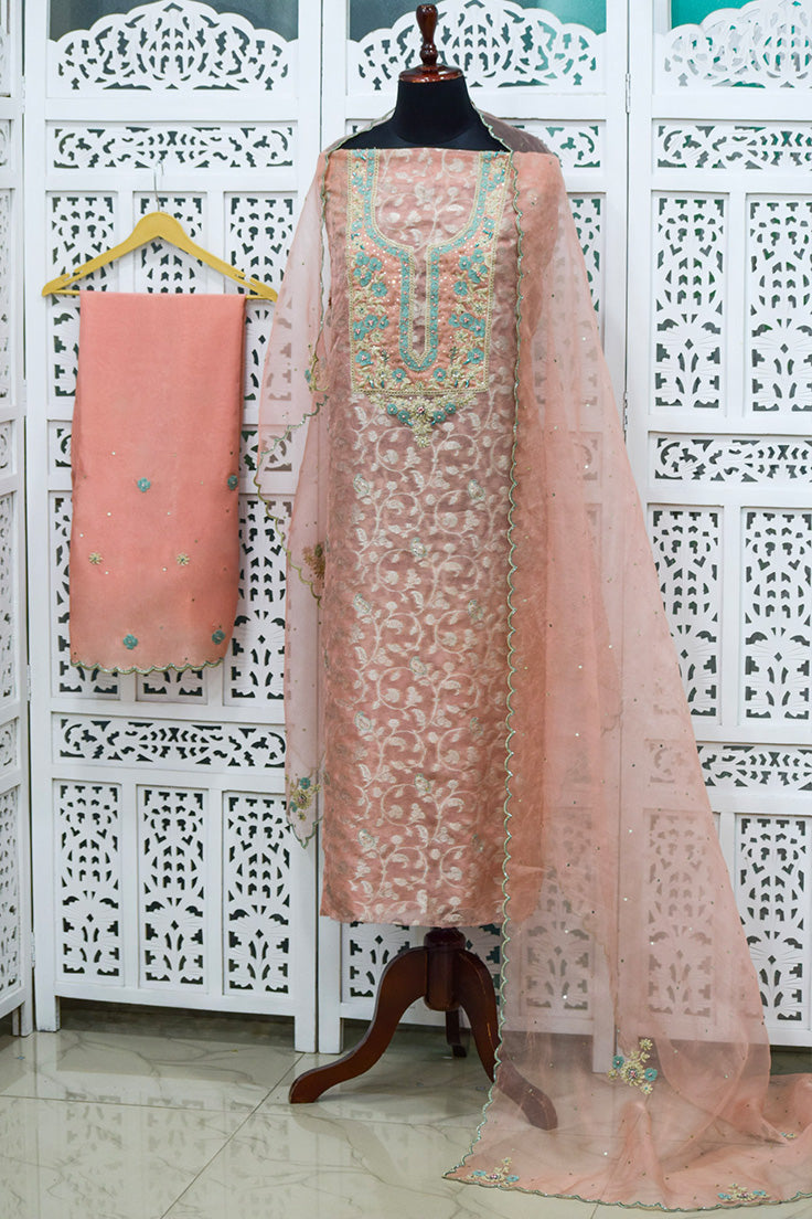 Banarasi Tissue three-piece Suit Set