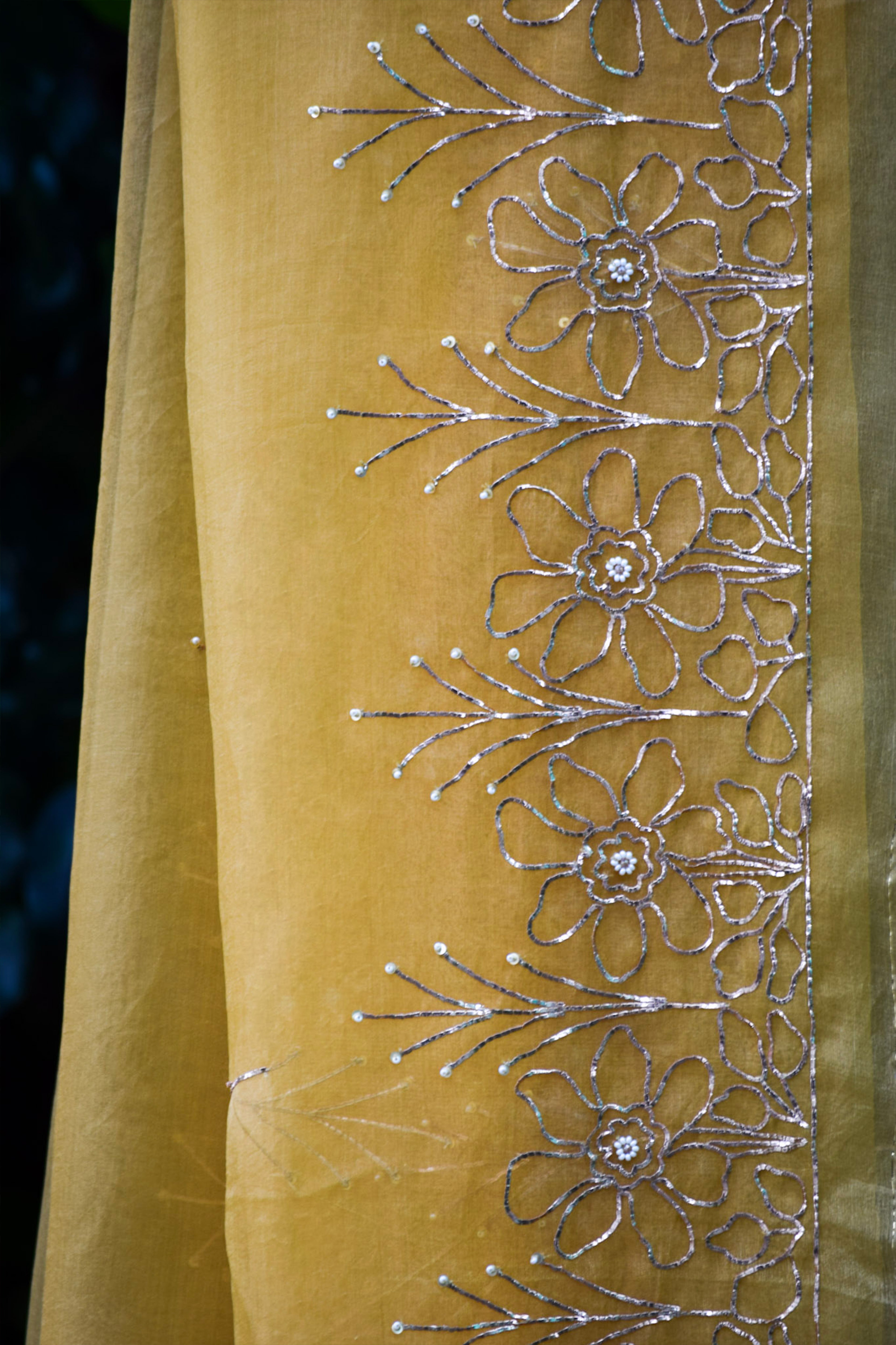 Vasundhara Gold Organza Saree