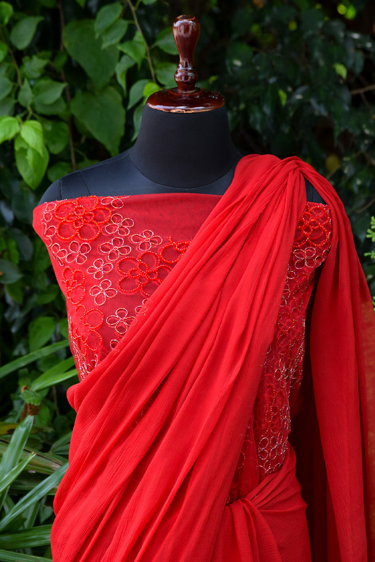 Cheery Chiffon saree
