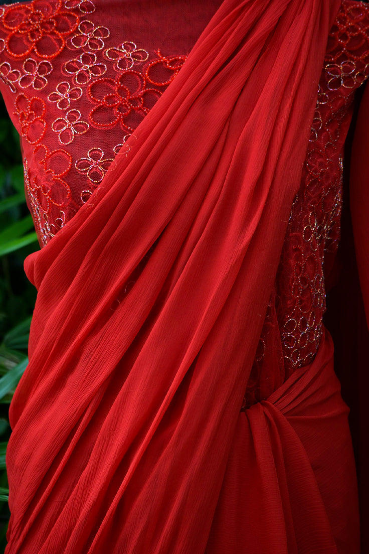 Cheery Chiffon saree