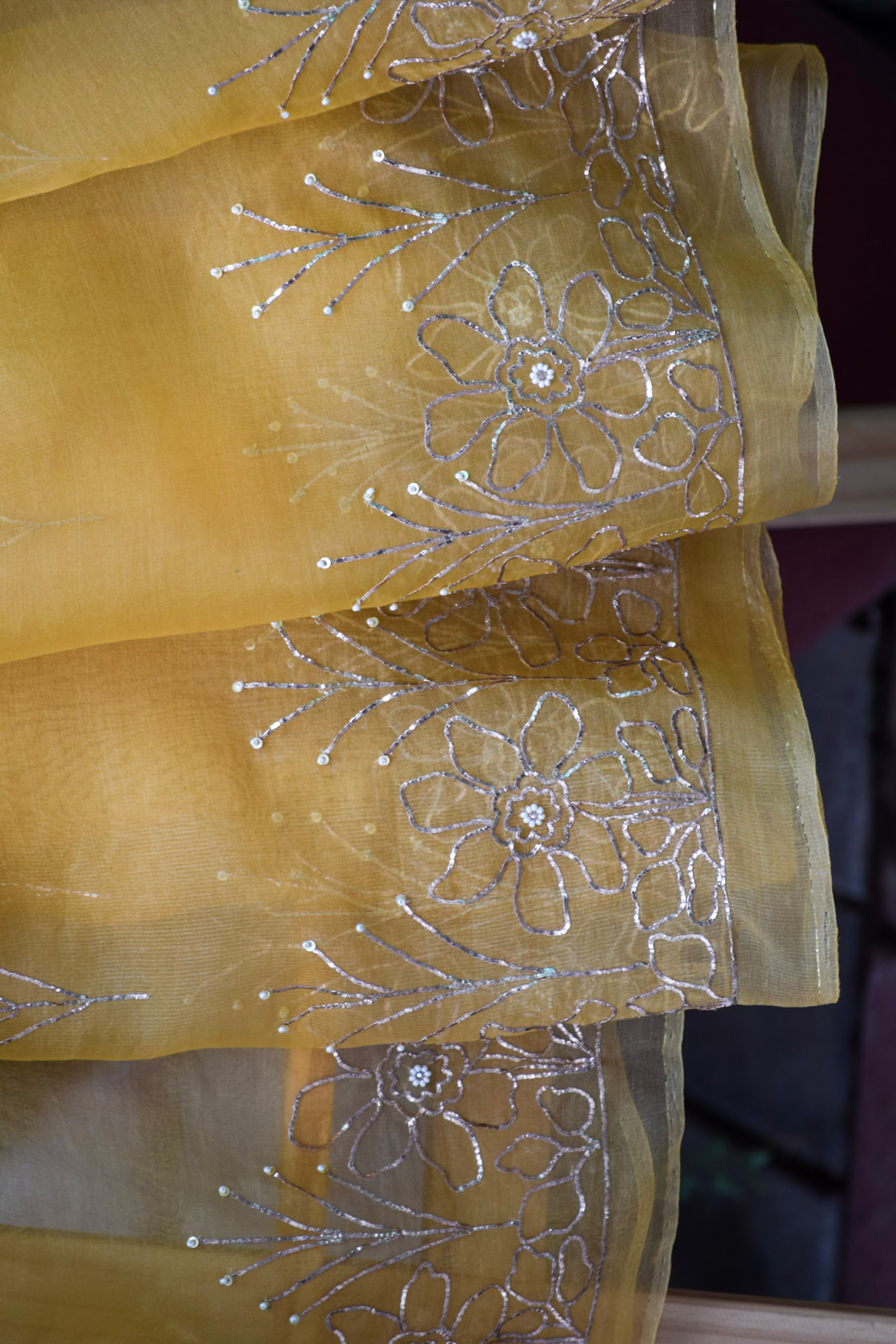 Vasundhara Gold Organza Saree