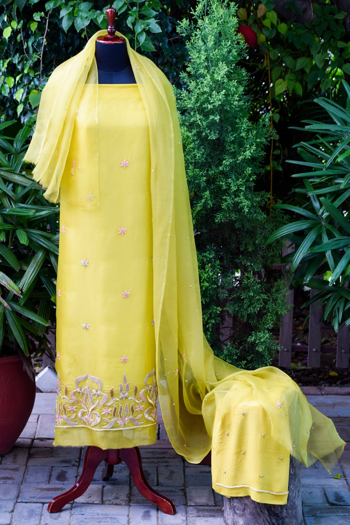 Pastel Elegance Silk Organza Suit Set