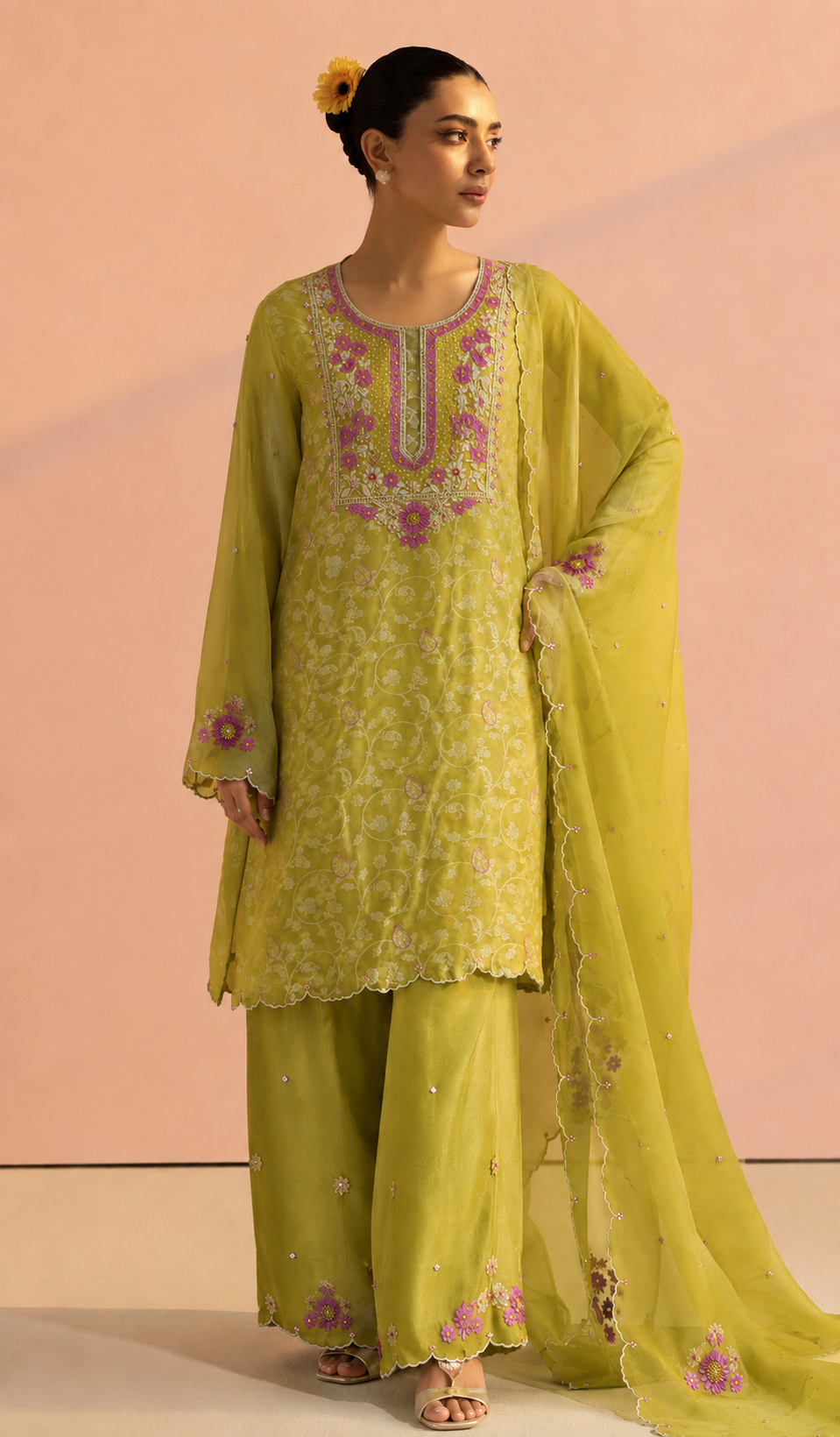 Banarasi Tissue three-piece Suit Set
