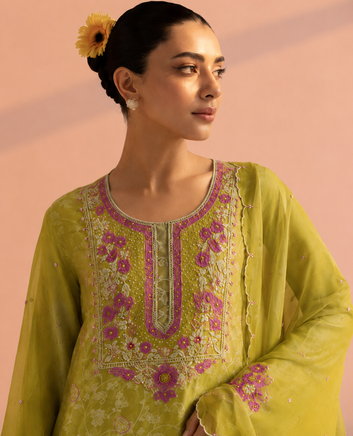 Banarasi Tissue three-piece Suit Set