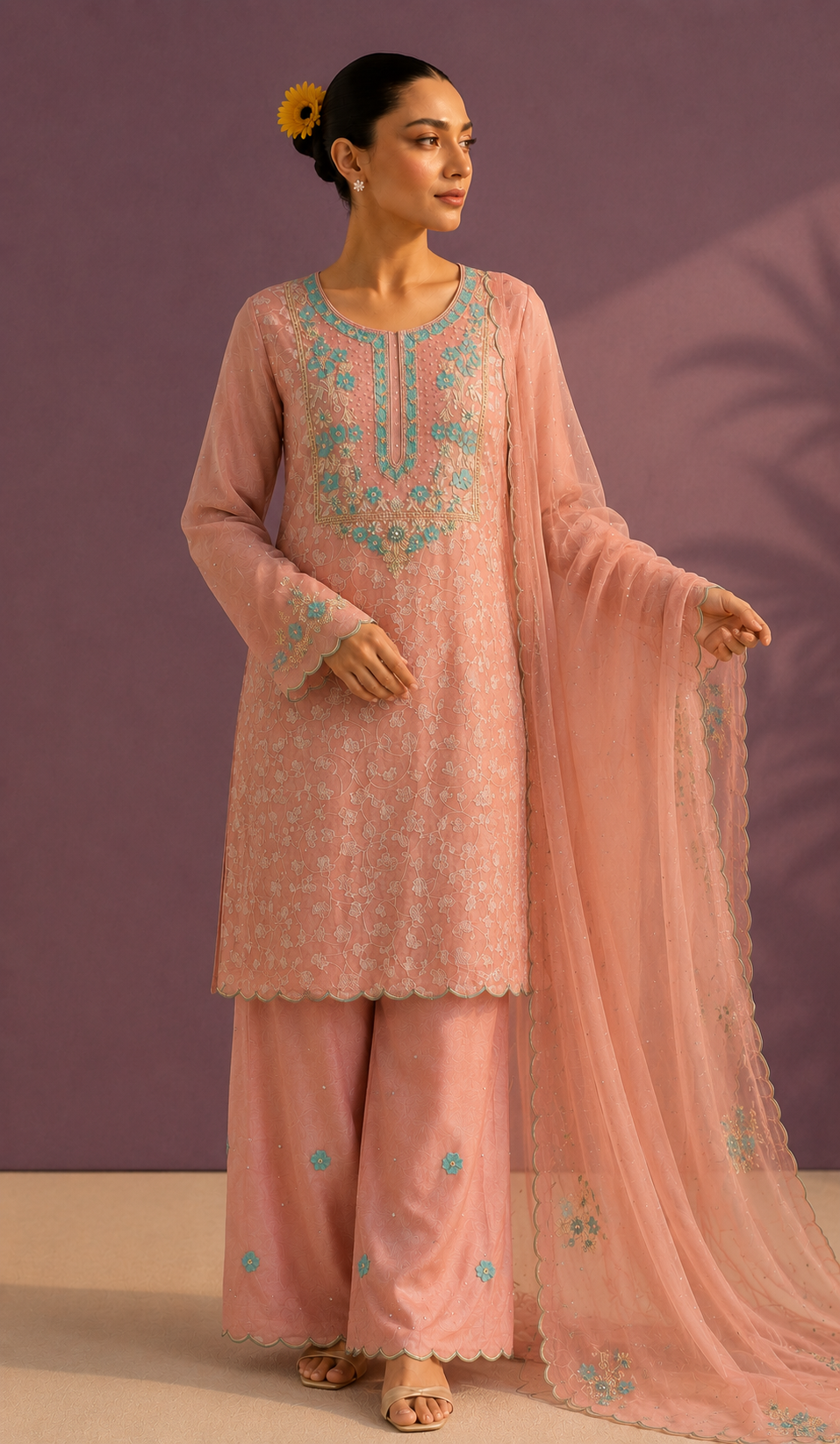 Banarasi Tissue three-piece Suit Set