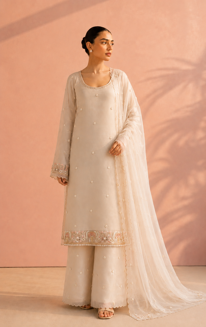 Pastel Elegance Silk Organza Suit Set