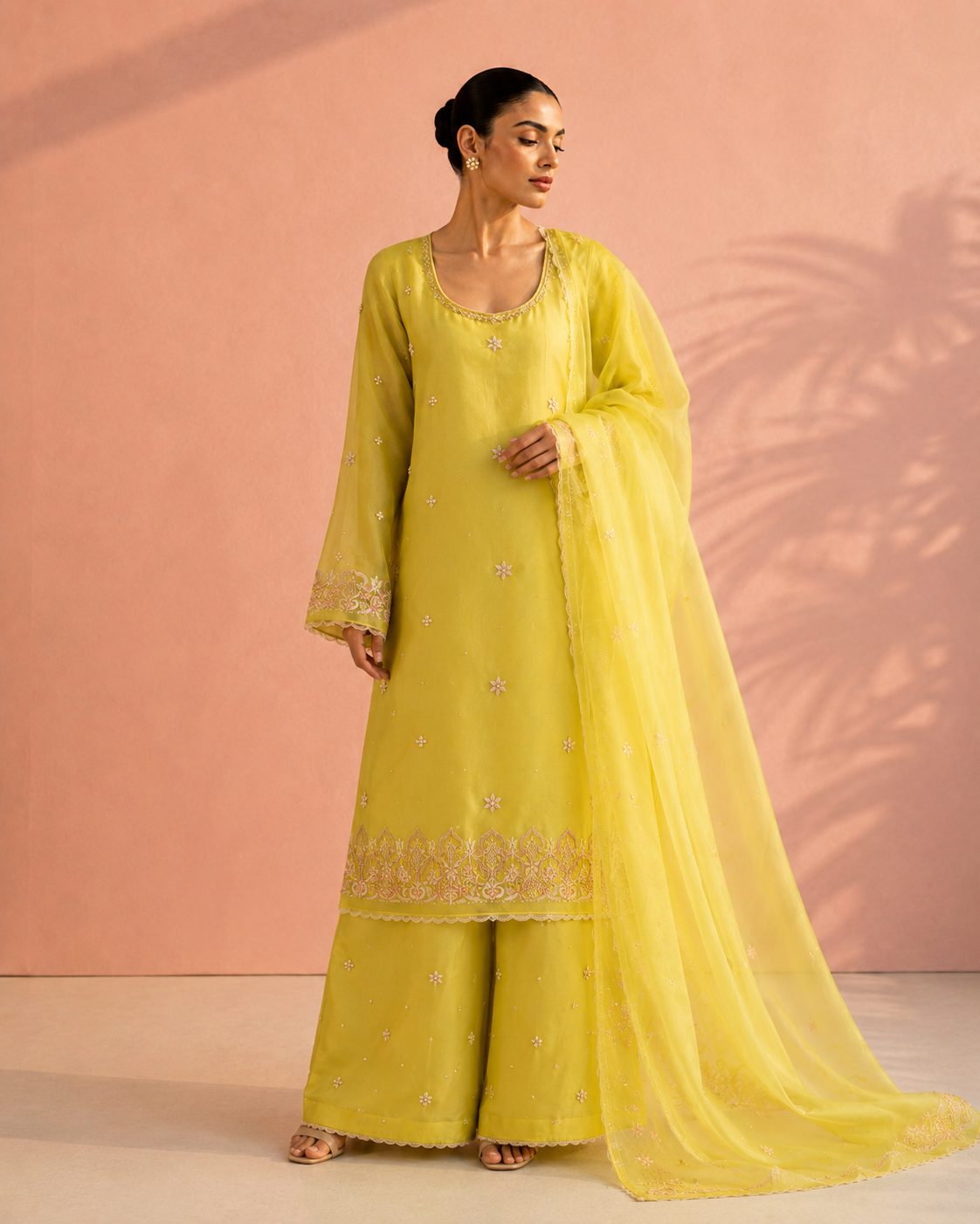 Pastel Elegance Silk Organza Suit Set