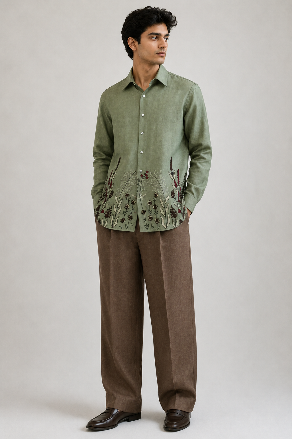 Olive Linen Shirt