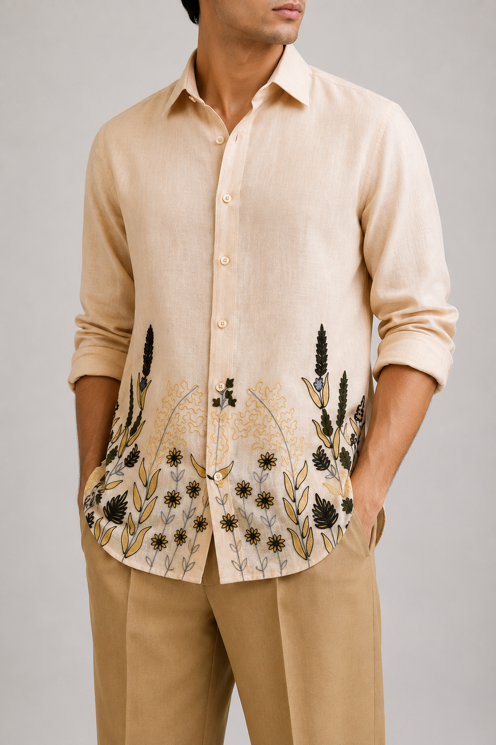 Beige Linen Shirt