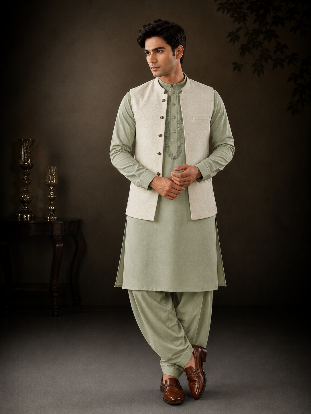 Pathani Kurta Salwar with Nehru jacket