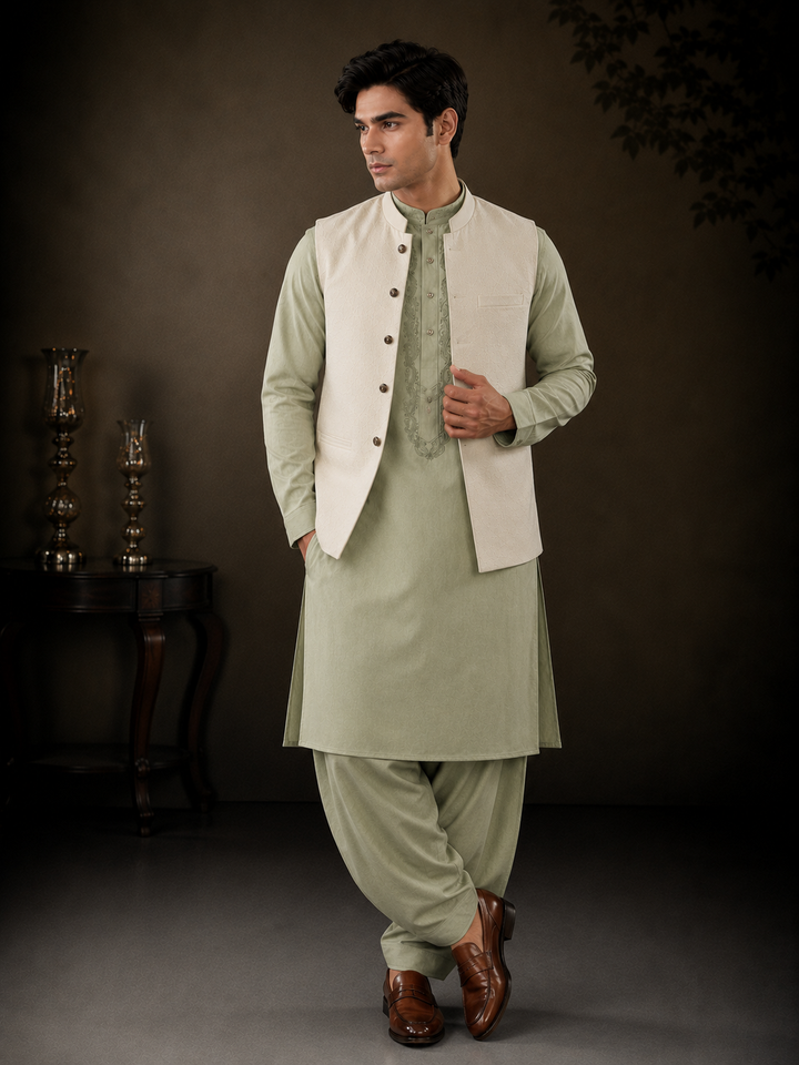 Pathani Kurta Salwar with Nehru jacket