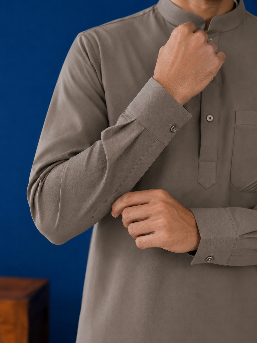 Ash Grey Pathani kurta set