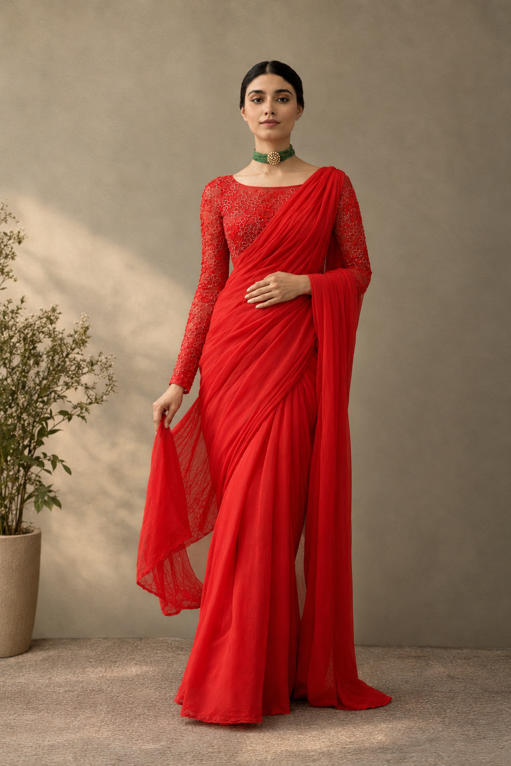 Cheery Chiffon saree