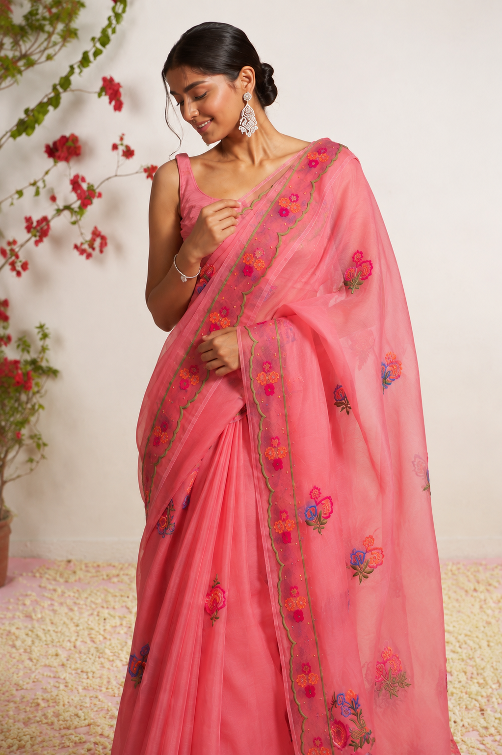 Komal — Coral Edit Organza Saree