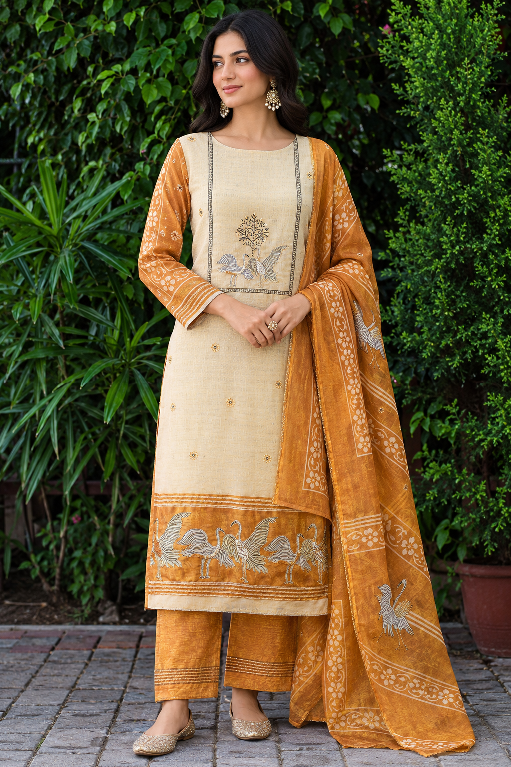 Flamingo Pair three-piece suit set