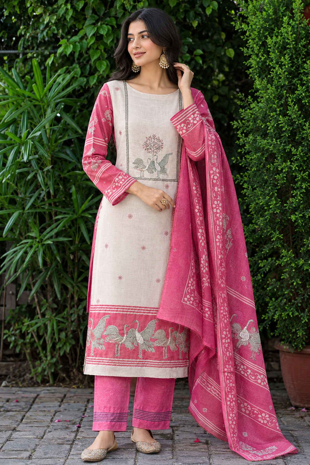 Flamingo Pair three-piece suit set