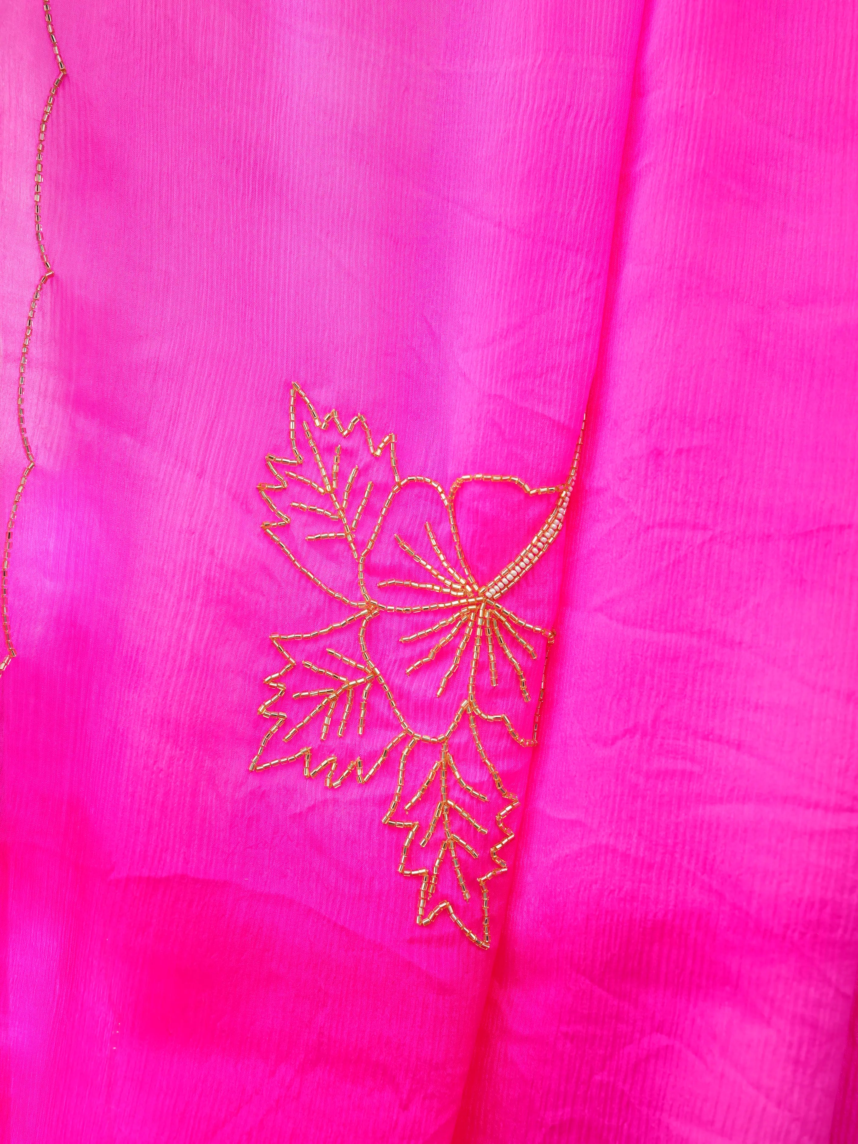 Chinnon saree,blouse-pure crepe