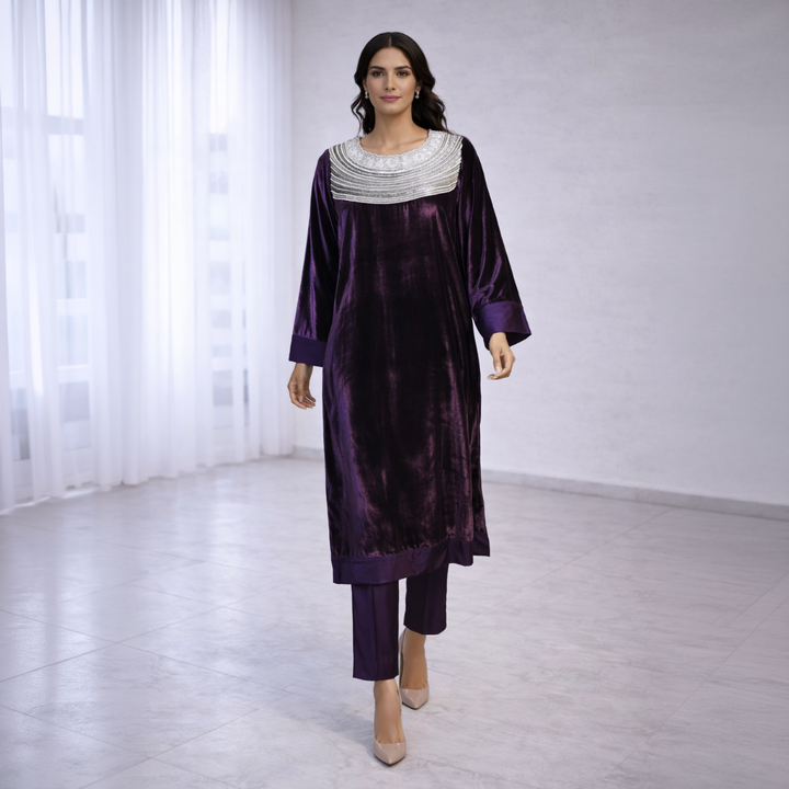Shirt - Silk velvet  Bottom - Upada Silk