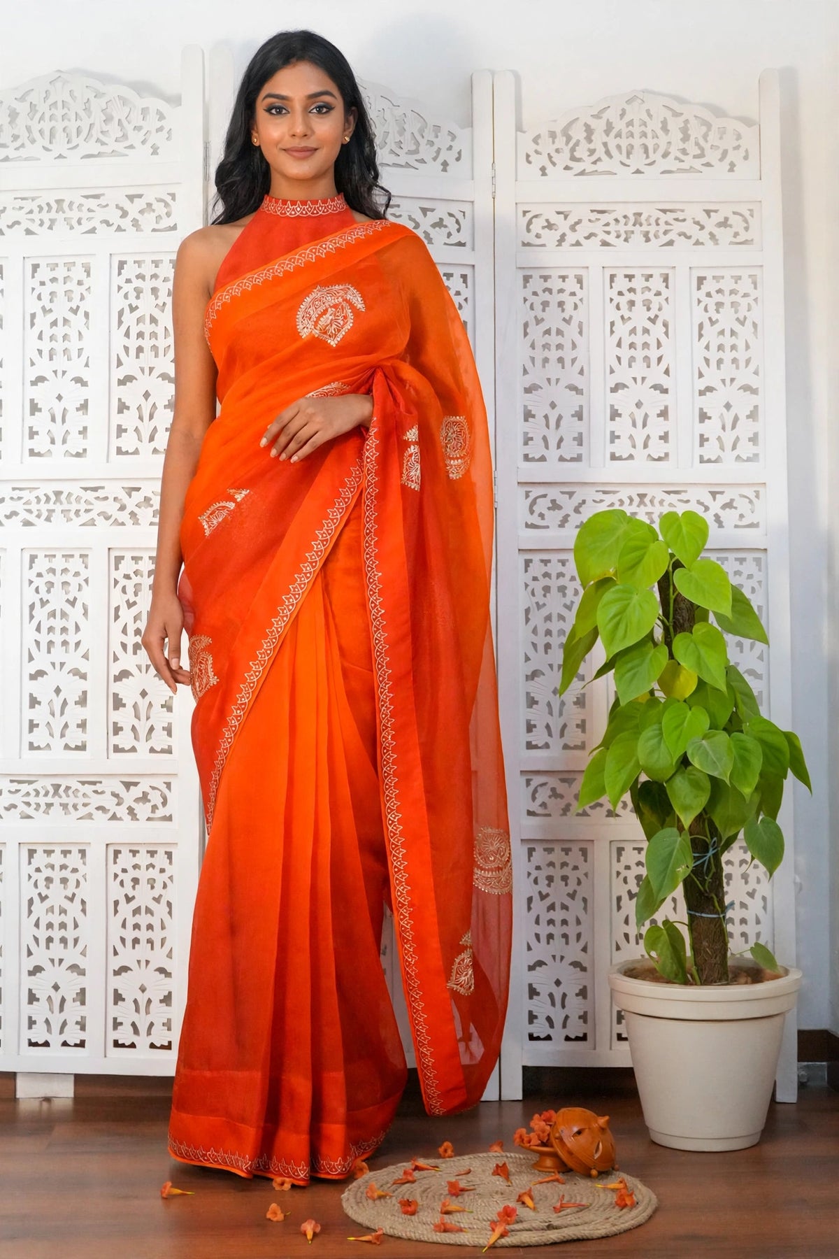 Sunset Ombré Paisley Saree